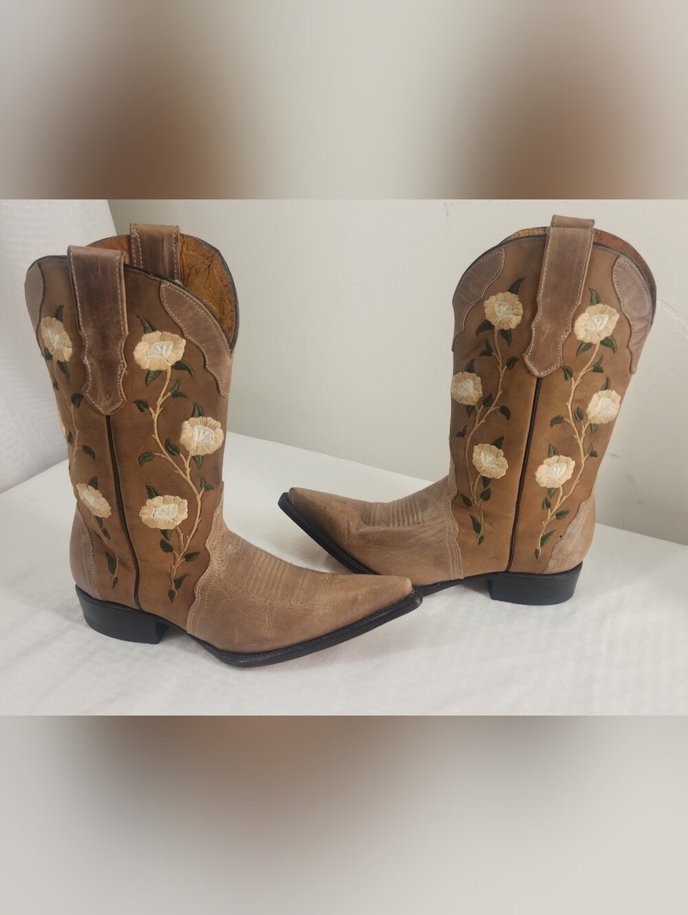 Reyme Floral Embroidered Leather Western Boots US 6.5 (MX 4.5). Unworn #Z06